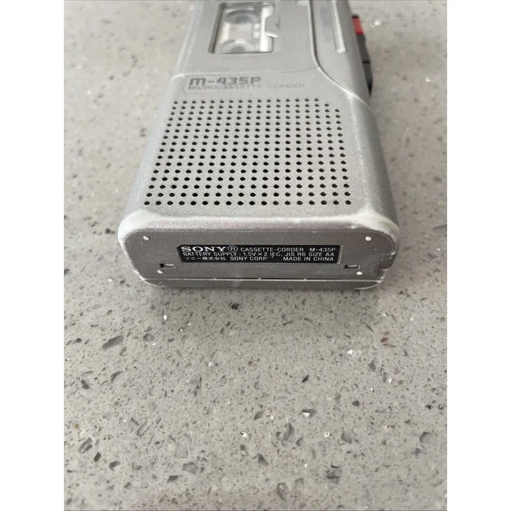 PARTS/REPAIR! Sony M-435P Microcassette Corder Silver Handheld Voice Recorder
